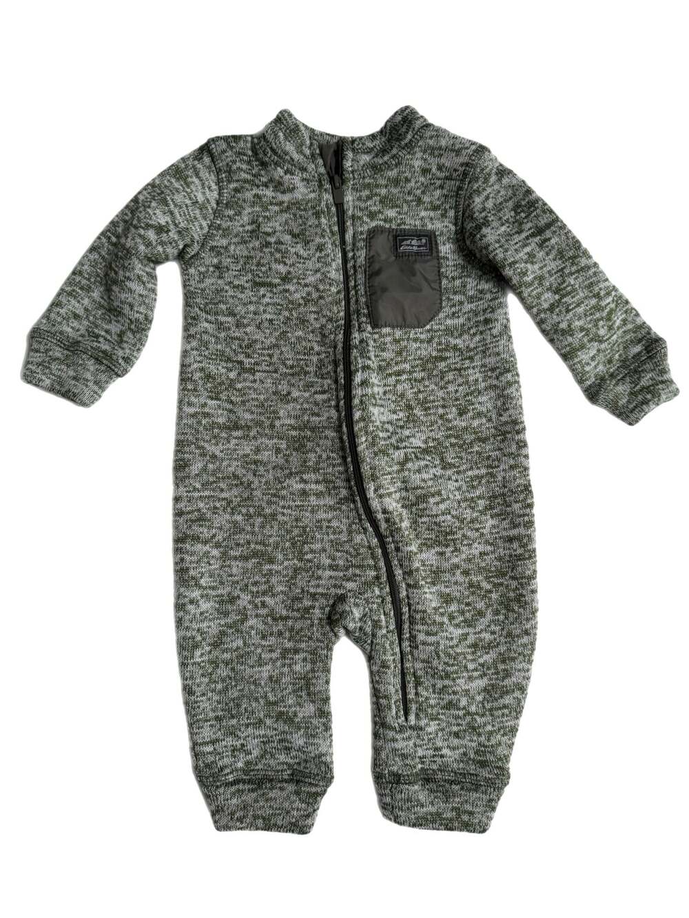 Eddie Bauer Baby Zip-Up Fleece Jumpsuit Green Heather 3-6M
